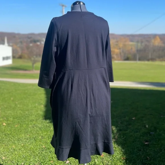 Pure Jill J. Jill Womens Size XL Blue Scoop Neck A-Line Knit Swing Dress - Picture 4 of 4